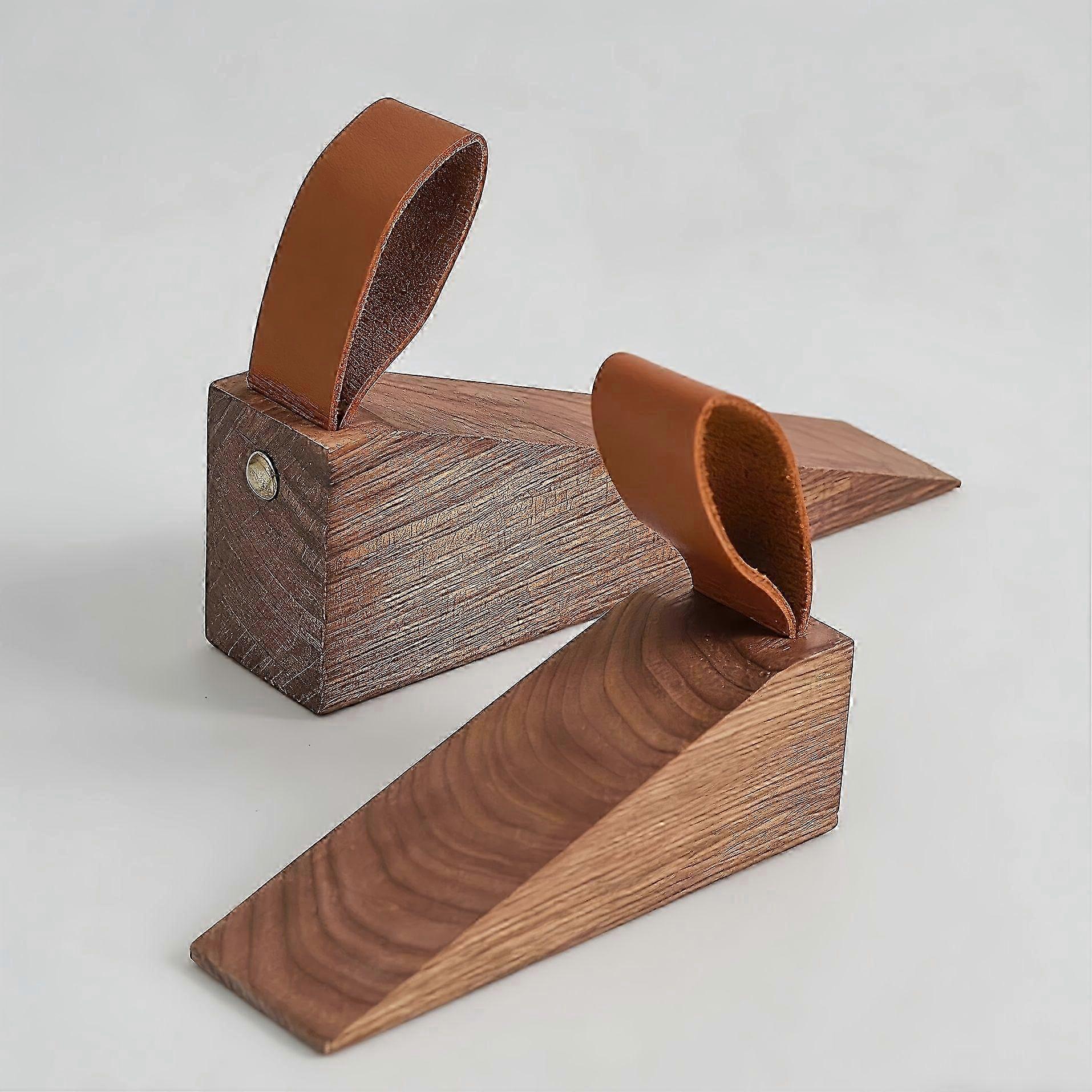 Extra Tall Oak Door Stopper With Grip Base