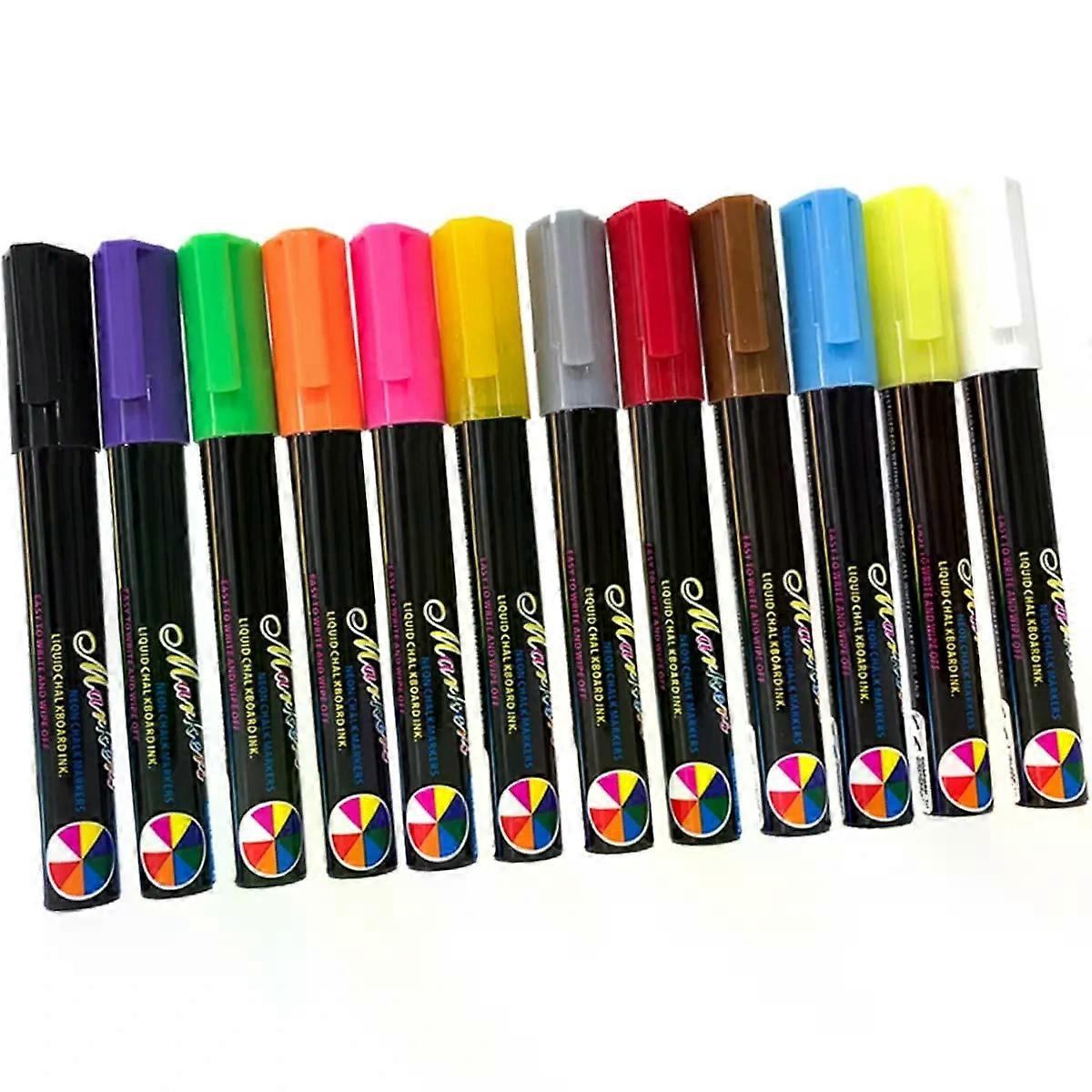 12pcs Erasable Chalk Markers Plastic Liquid Marker Pens
