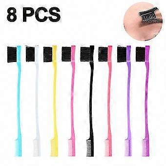 8-Piece Double-Sided Hair Control Brush & Comb Set (Random Color)