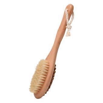 Long-Handle Wooden Bath Scrubber