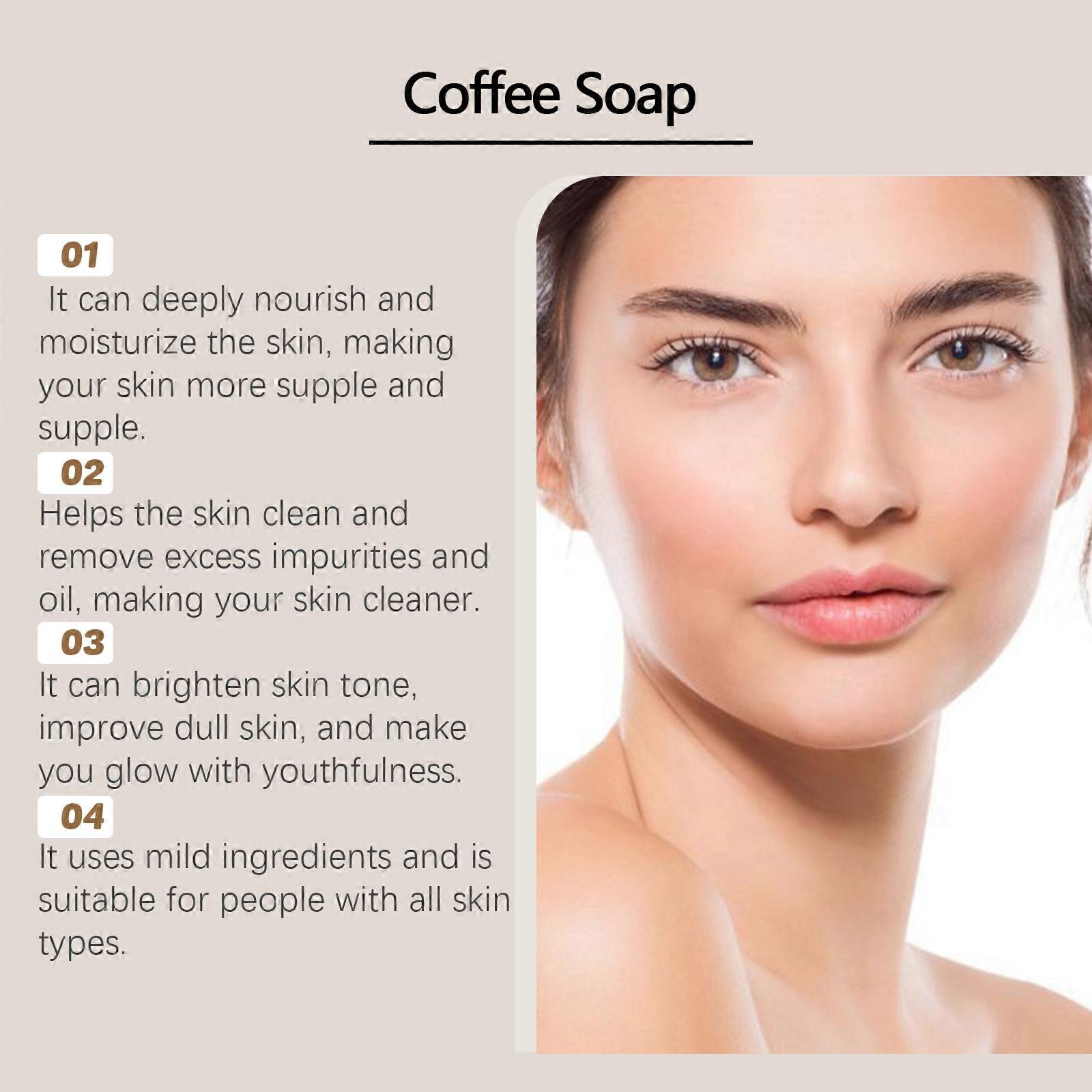 Coffee Cleansing Soap Contains Turmeric Root Extract And Tocopherol (Vitamin E)