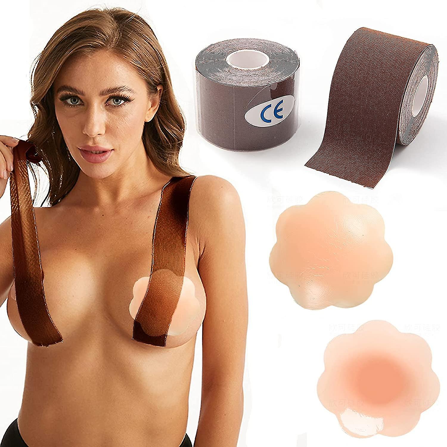 Ruban et cache-mamelons en silicone réutilisables, ruban pour le lifting des seins, grand cadeau de lifting des seins