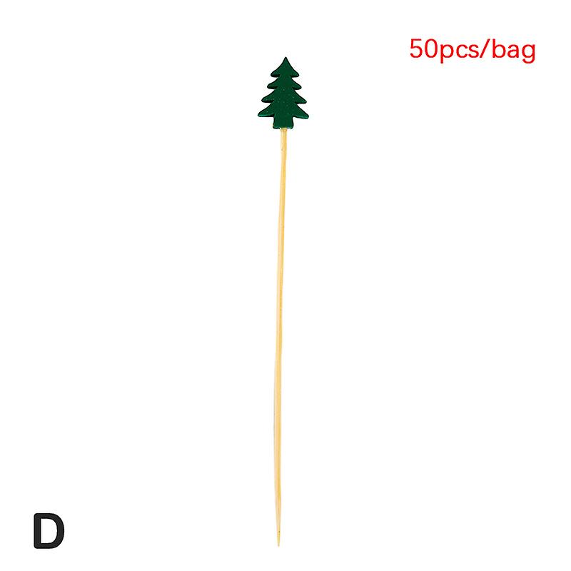 Unbrand 50pcs Christmas Dessert Buffet Fruit Salad Fork Cake Muffin Party Vegetable Sticks Cocktail