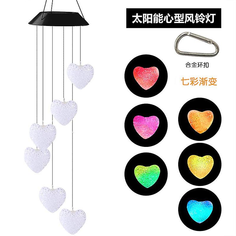 Wind Chimes Solar Turn Light Color Changing Led Garden Hanging Light
