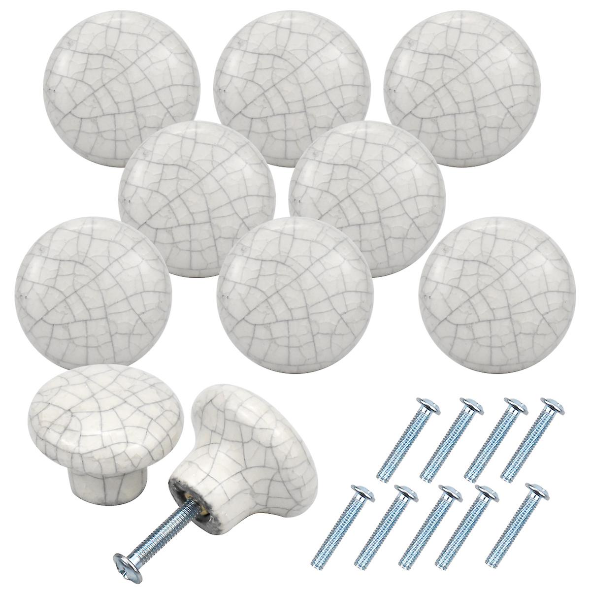 10pcs Cabinet Knobs Vintage 1.18inch Ceramic Door Knobs White