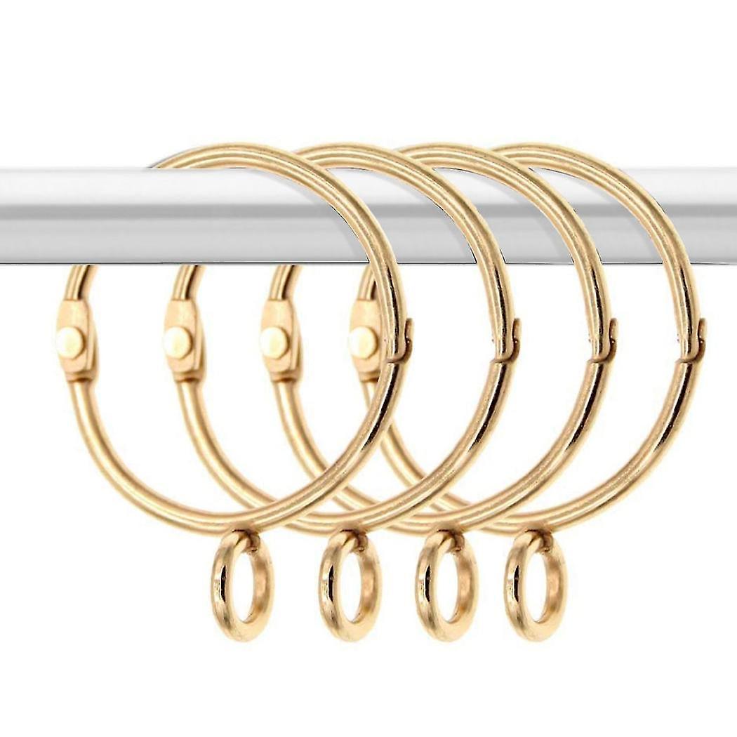 20 Pcs Openable Gold Curtain Rings Open And Close Metal Rustproof Drapery Loops With Eyelet For Hoo