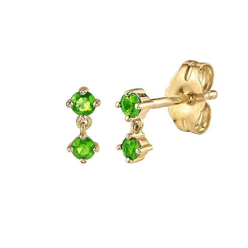 S925 Silver Needle Green Zircon Earrings