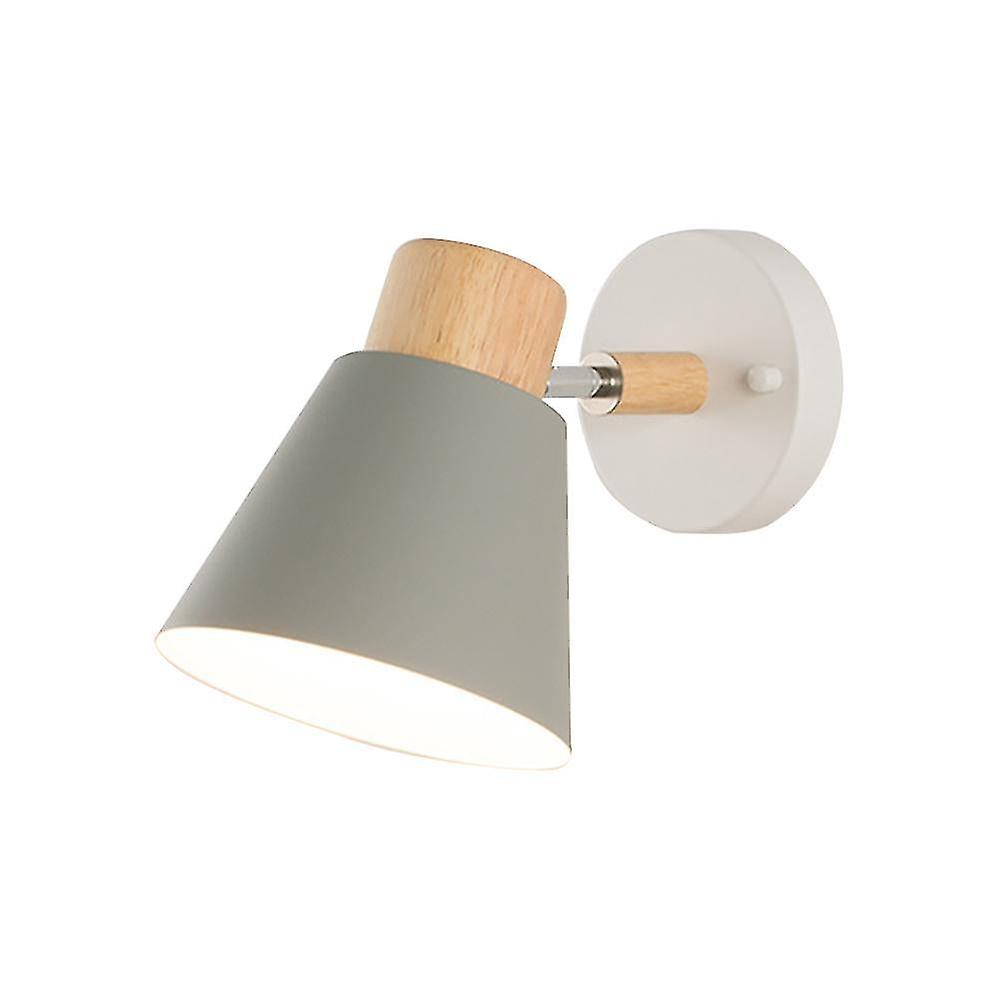 Wooden Wall Lamp 10w Three-color Rotating 90° Wall Lamp Grey