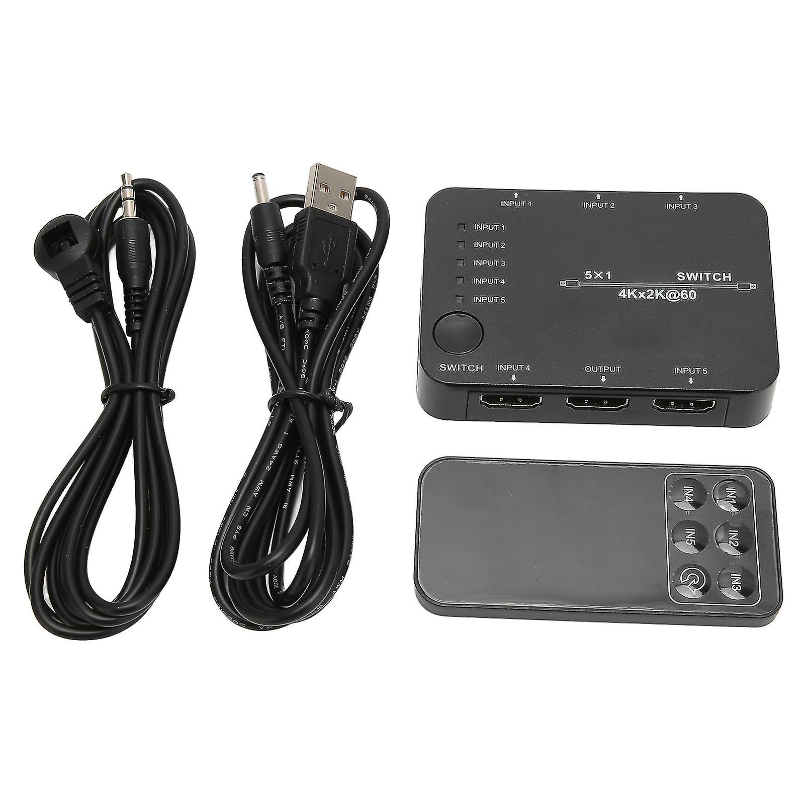 5 in 1 Out 4K2K 60Hz HD Multimedia Interface Video Switcher Real Time Transmission HD Video Adapter
