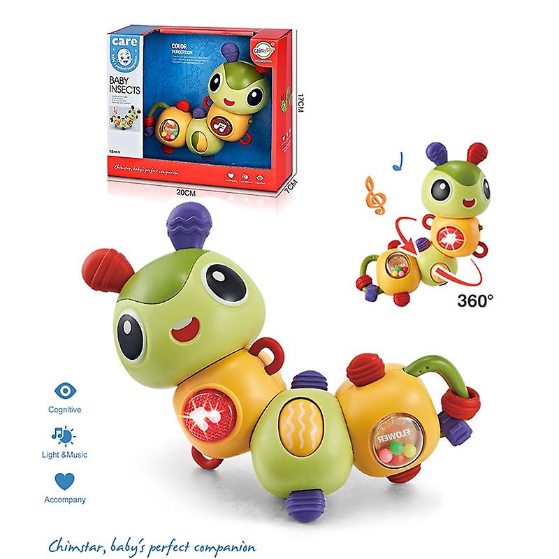 Infant sound and light rotating caterpillar puzzle science education toys with light music baby fun