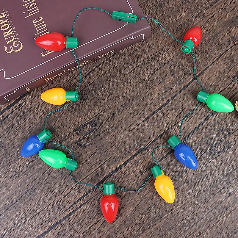 Christmas Novelty LED lights glowing Christmas Light Bulb Necklace