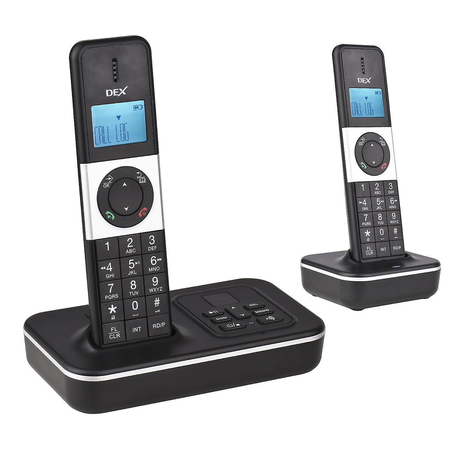 D1002 TAM-D 2-Handset Cordless Phone with Answering Machine Caller ID/Call Waiting 1.6 inch LCD 3 Li