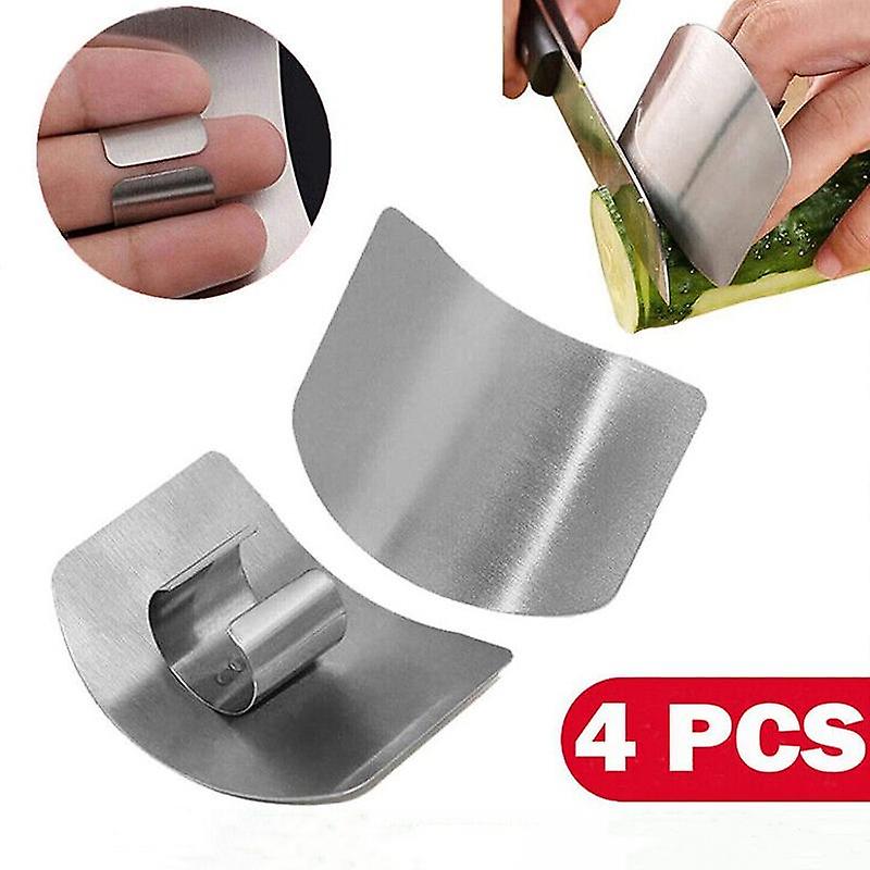 4 Pcs Finger Guards for Cutting Kitchen Tool Stainless Steel Finger Protector