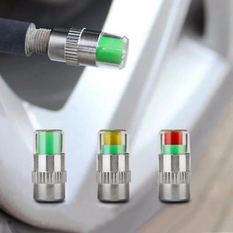 Tire Pressure Monitor Pressure Gauge Cap Sensor Indicator Alert Monitoring Valve Stem Cap Tools Kit 2.0/2.2/2.4 Bar 30/32/36 Psi