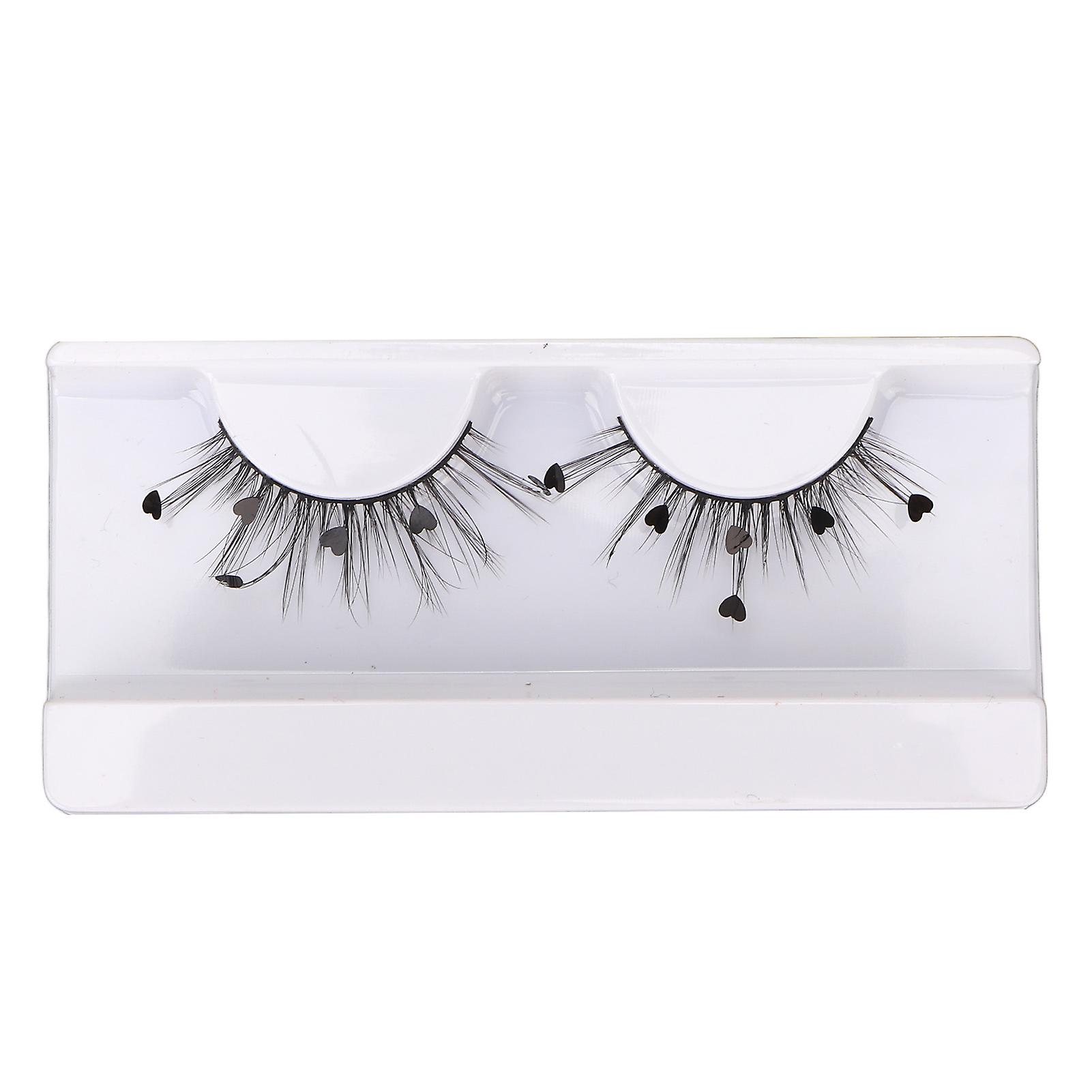 7D False Eyelashes Fluffy Wispy Love Shape Sequin Flutter Fake Eyelashes for Christmas A13