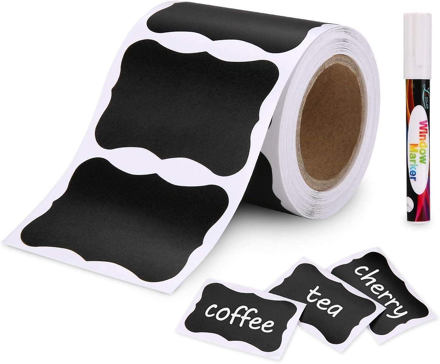 300pcs Reusable Self-Adhesive Label Kit for Kitchen Organize with Liquid Chalk Markers, Removable C