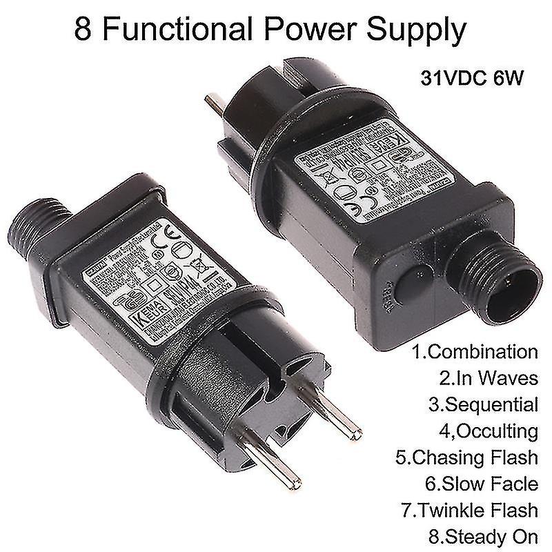 220V AC to 31V DC 6 Watt 8 Function Self-Lighting LED Light Driver EU Plug Switch Adapter