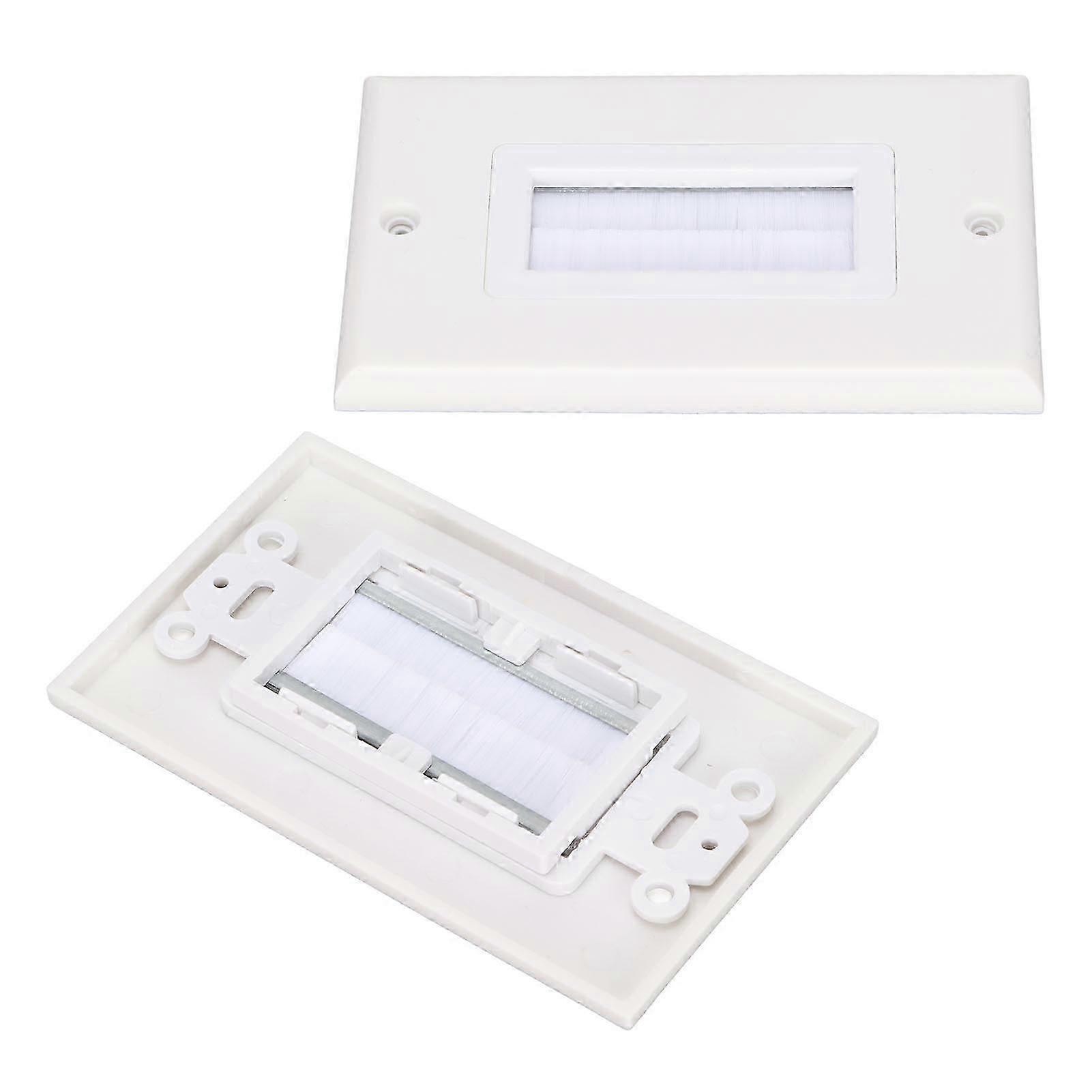 Brush Wall Plate ABS Dust Proof Cable Pass Through Insert Bristled Wall Socket for HD Multimedia Interface HDTV