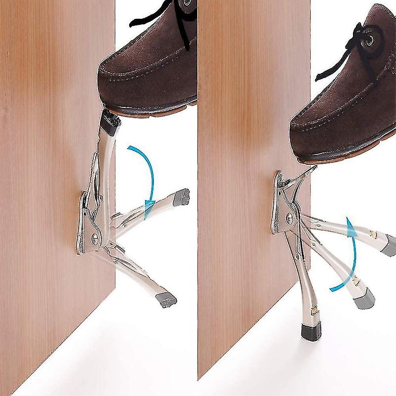 Door Stopper, 2 Packs Kickdown Door Stop With One Touch Adjustable Height And