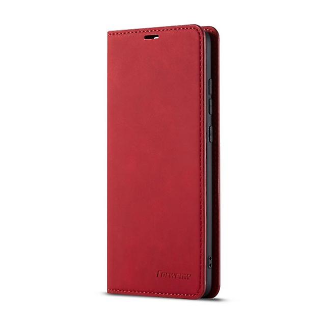 Huawei P30 Lite / Nova 4e Magnetic Leather Case Cover - Red