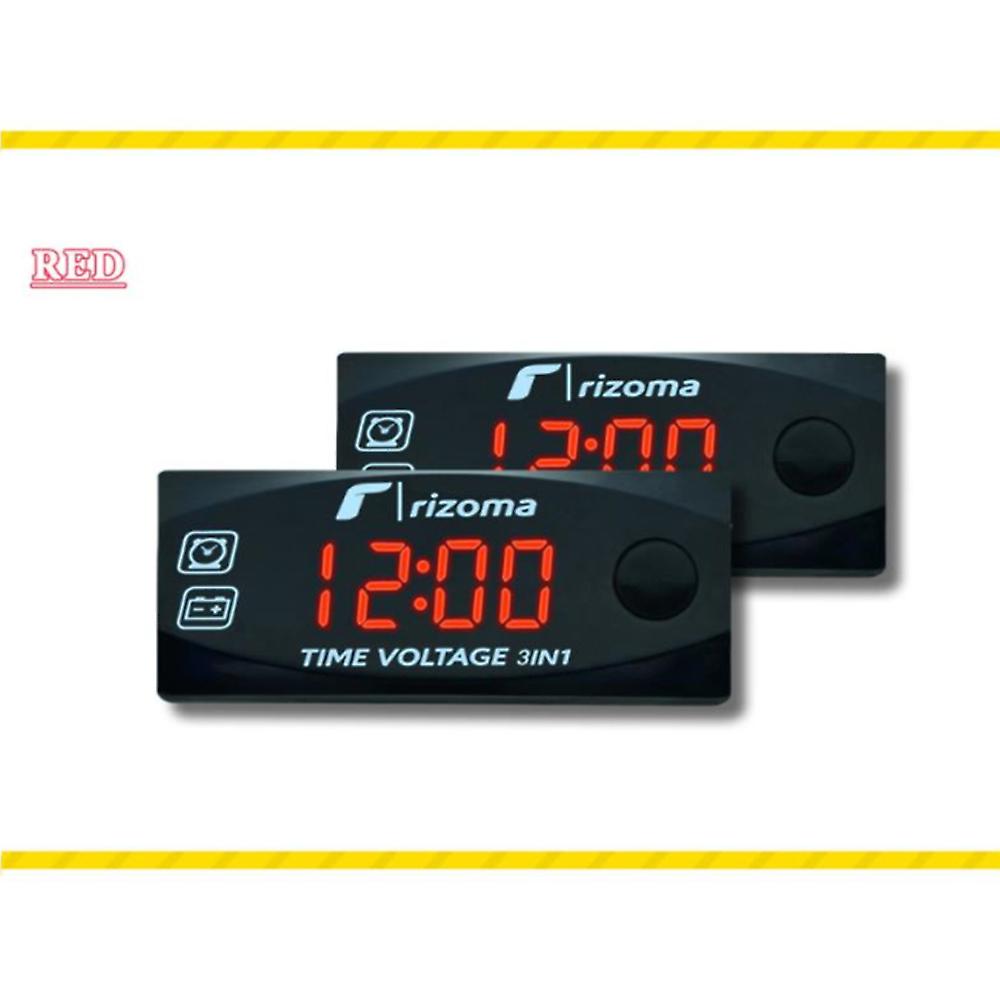 Motorcycle Modification Voltmeter Schedule Thermometer 12V Three in One External Display Electronic Instrument~28115