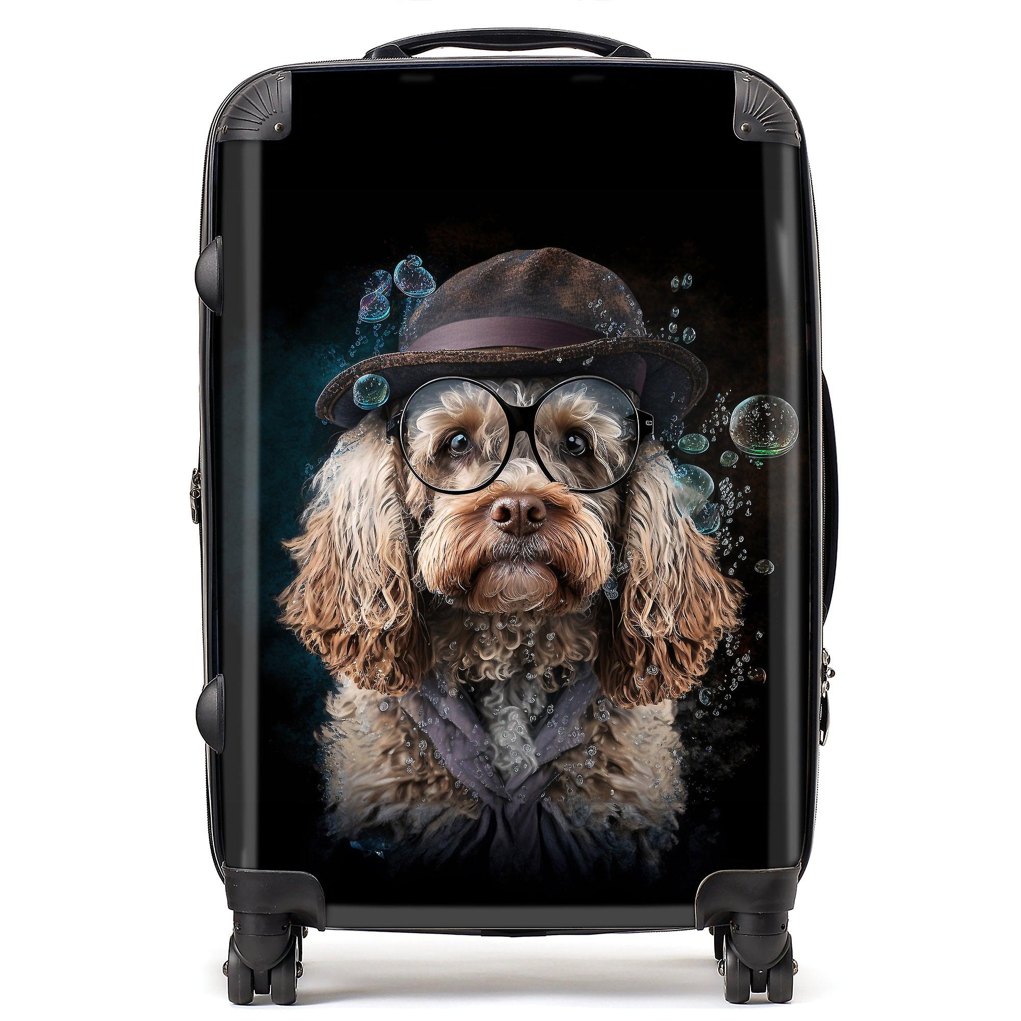 Cockapoo Dog With Glasses Splashart Suitcase