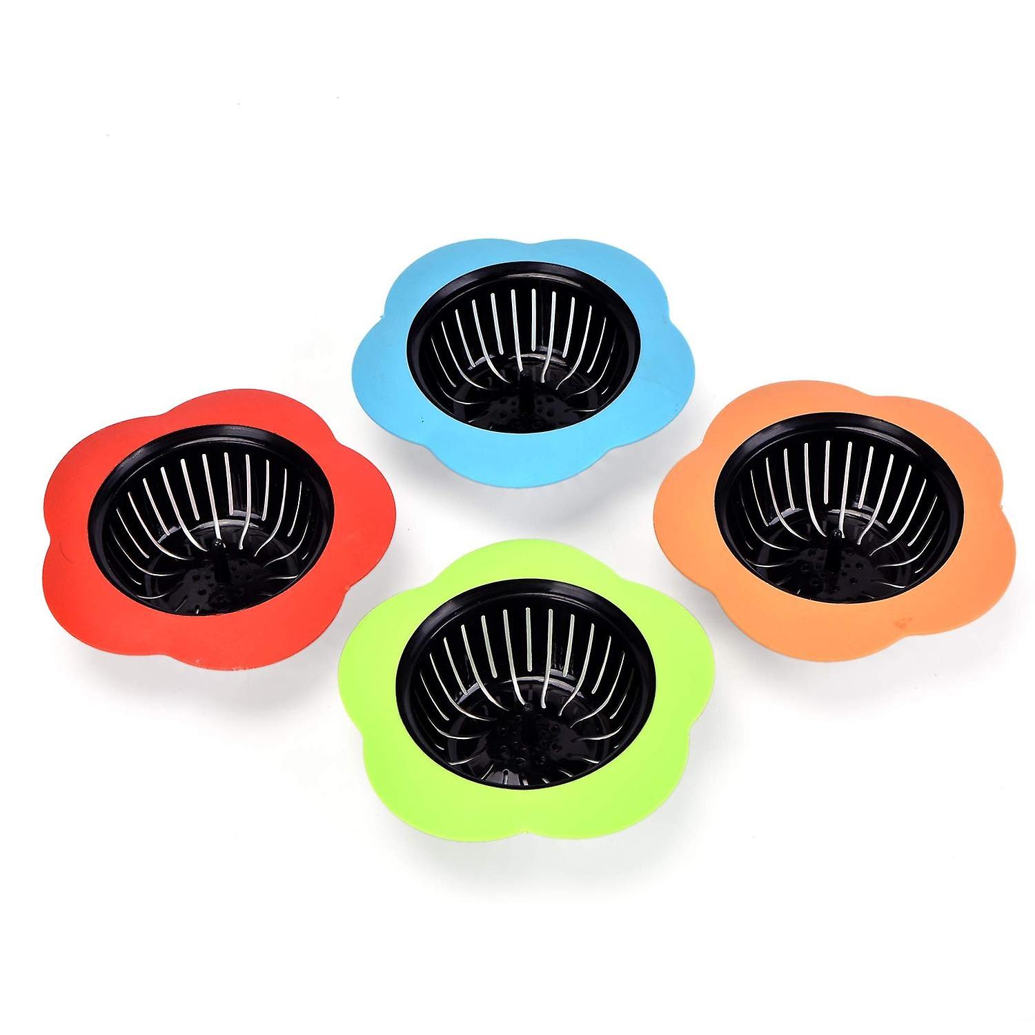 4 Pack Silicone Sink Strainer for Kitchen Easy Clean Plastic