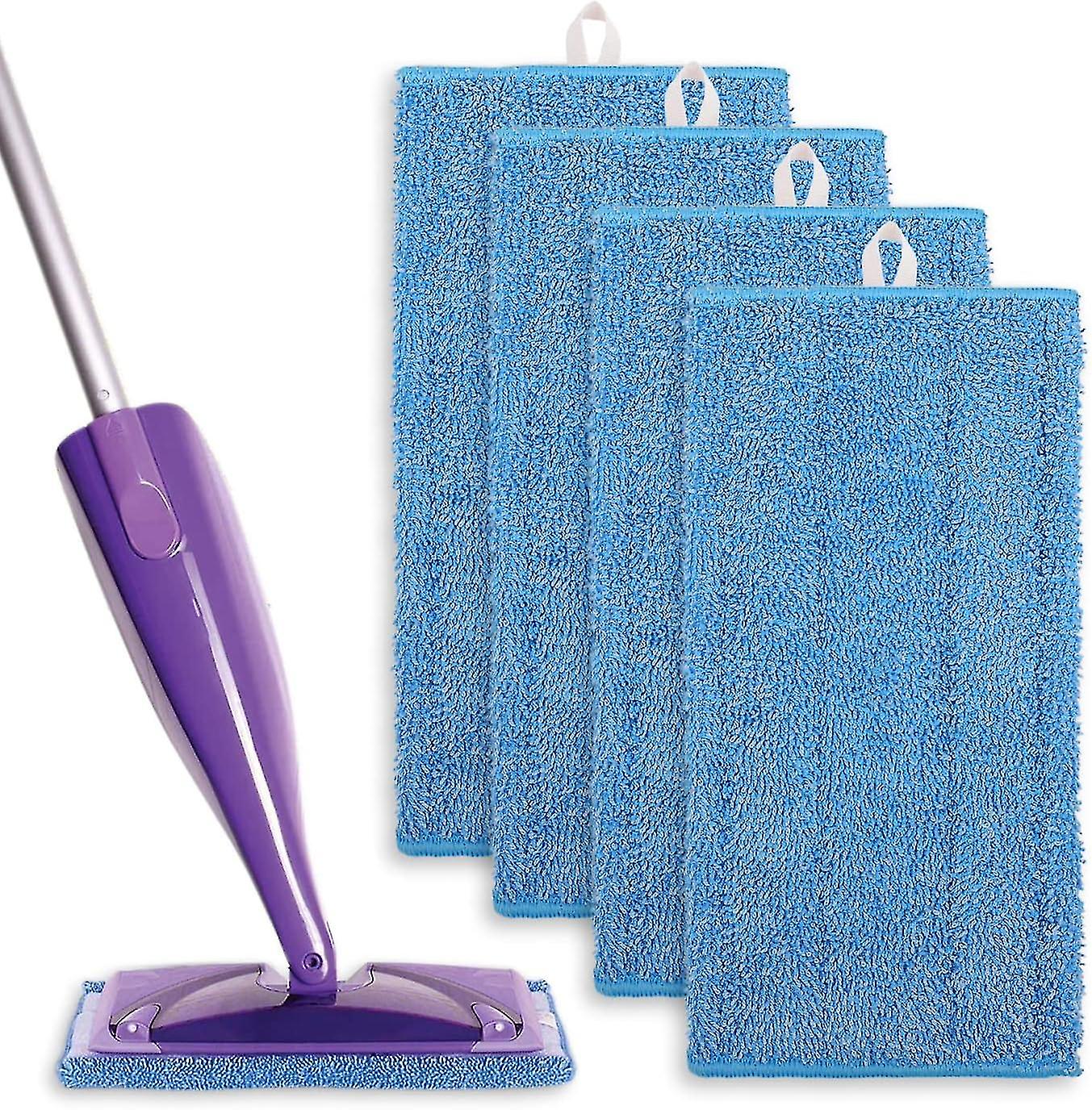 4 Pack Upgraded Reusable Mop Refill Pads for , Absorbing Pads for Wet & Dry Floor Cleaning Washable Microfiber Mop Heads SSWH