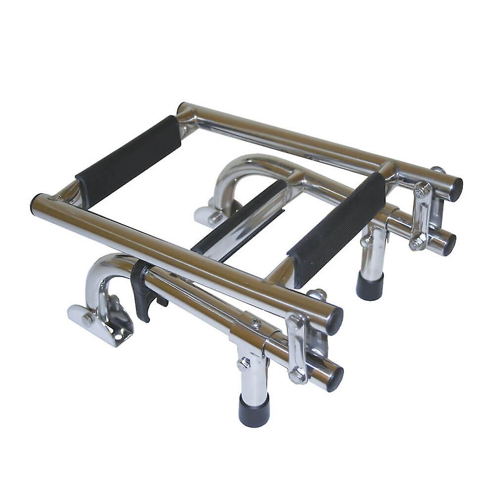 Transom Mount Three Steps Ladder 570mm Premium Non Slip Black Vinyl Treads