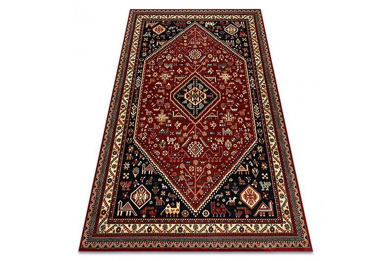 Wool carpet KASHQAI 4364 301 oriental, frame claret / black