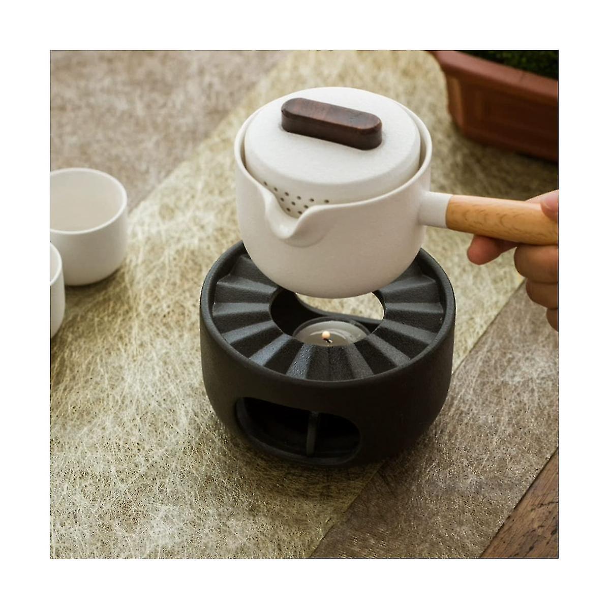Ceramic Teapot Warmer / Tea Light Stand - Sand Color, Keeps Tea Or Coffee Pot Warm On Table