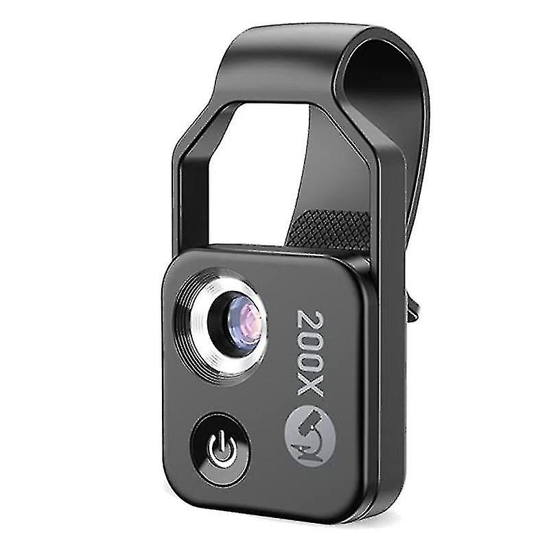 200X Cell Phone Microscope Accessory with CPL Lens, Portable Mini Digital Microscope with LED Light