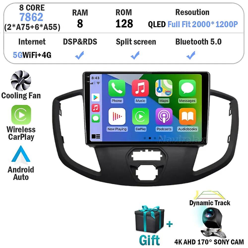 Android 13 For Ford Transit 2015 2016 2017 2018 Carplay Car Radio Multimedia Video Player Gps Stereo 2din Wifi+4g Bt Qled Screen