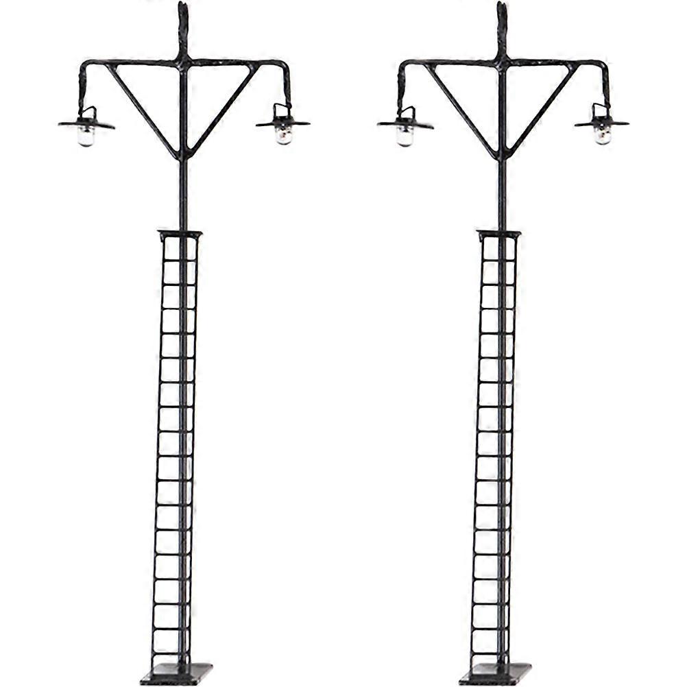2pcs Railroad Light Model Sand Table Light Model Building Material Mini Light Model Black  1