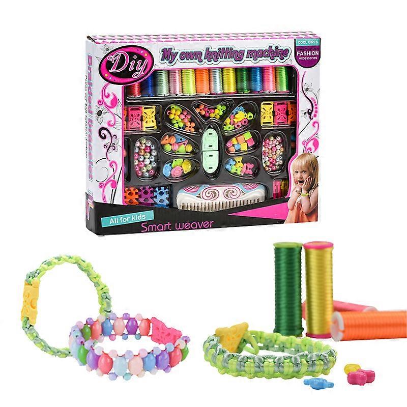 Diy Handmade Beaded Children Toy With Accessory Set Creative Making Bracelet Necklace Pretend Game Jewelry Kit Toy For Girl Gift