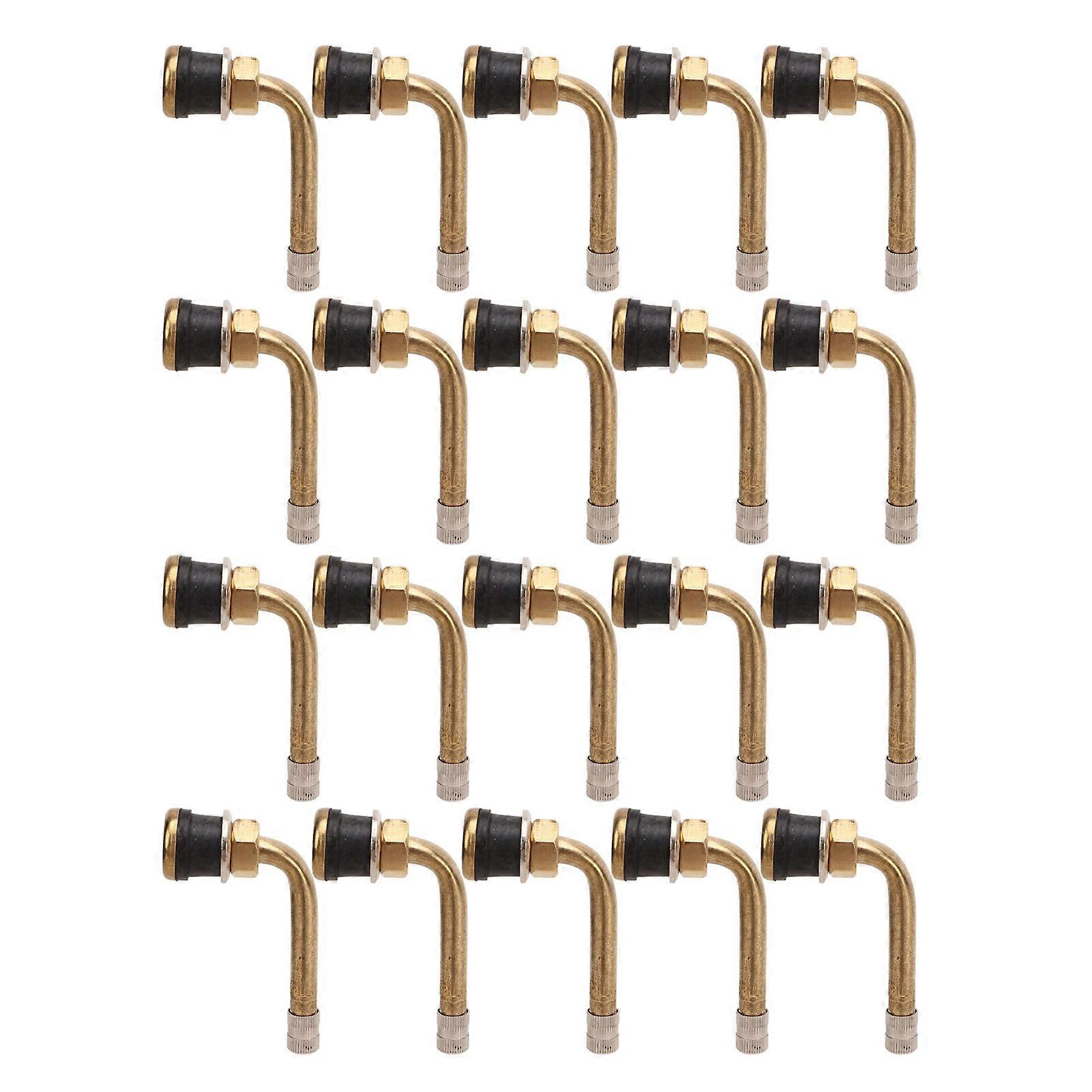 20PCS صمام الإطارات النحاس مقاومة للخدش صمام الإطارات الجذعية تمديد لشاحنة مقطورة RV مركبة ترفيهية