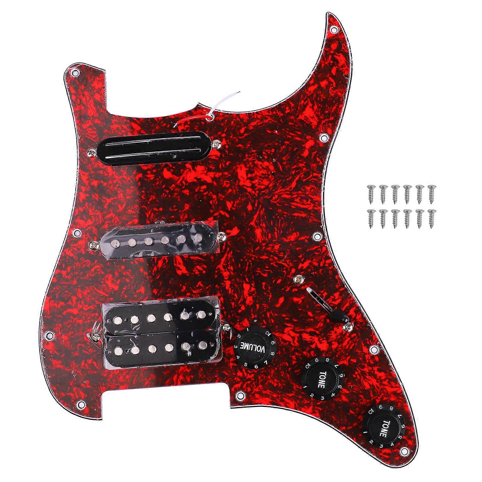 Electric Guitar Pickguard Pre Wired Single Double Coil Pickups 1 Volume 2 Tone Knobs Loaded Pickup Plate