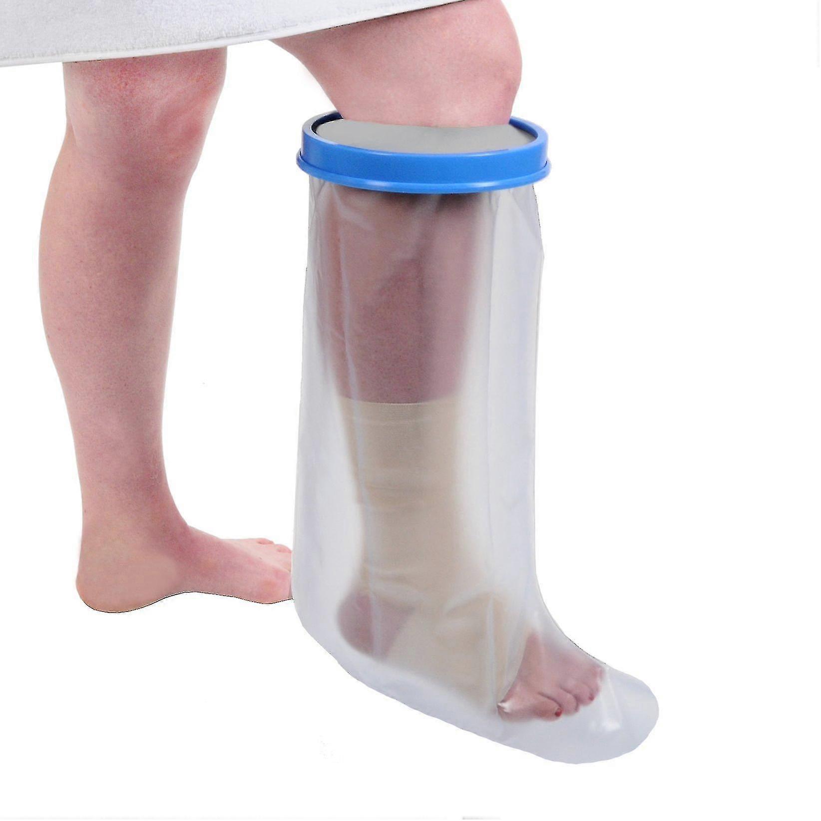 Adult Short Waterproof Leg Cast And Bandage Protector Designed To Protect Dressings And Injuries While Showering Or Bathing
