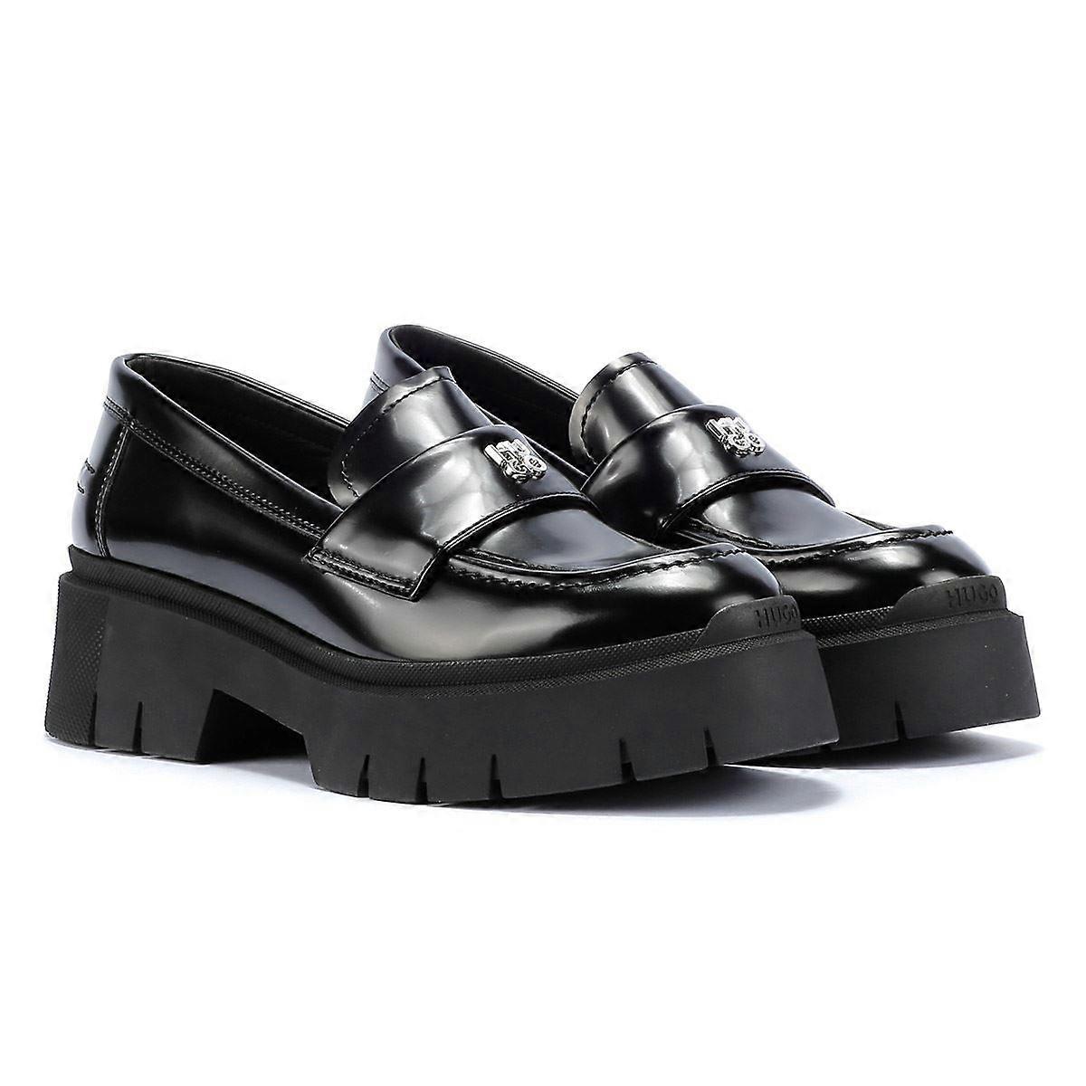Hugo Kris Leather Women's Black Loafers