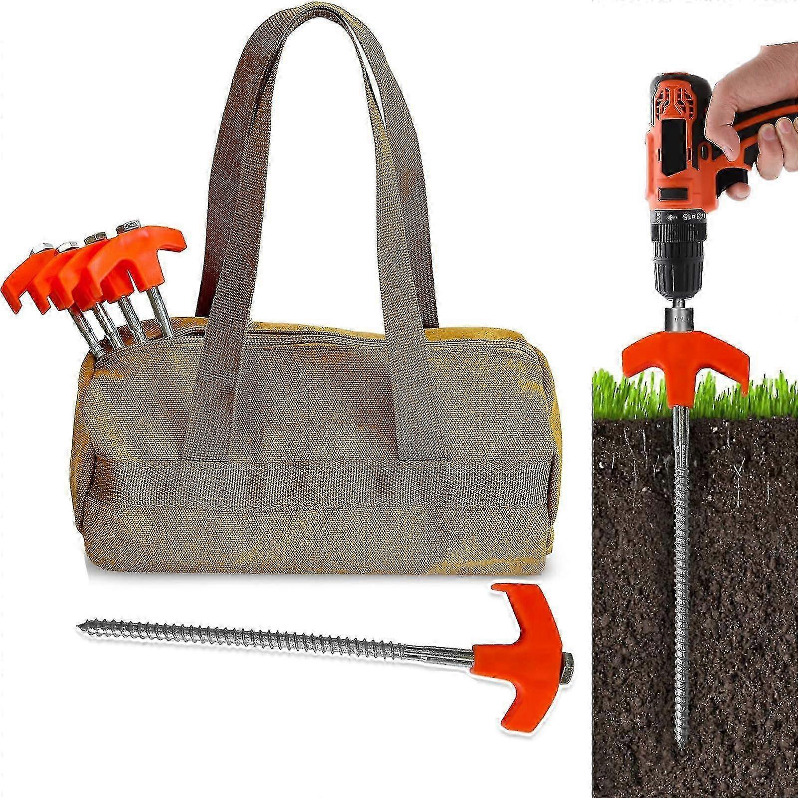 Tool Boxes 241728Hexagonal Luminous Nail 8in Screw In Tent Stakes - Ground Anchors Screw In241728