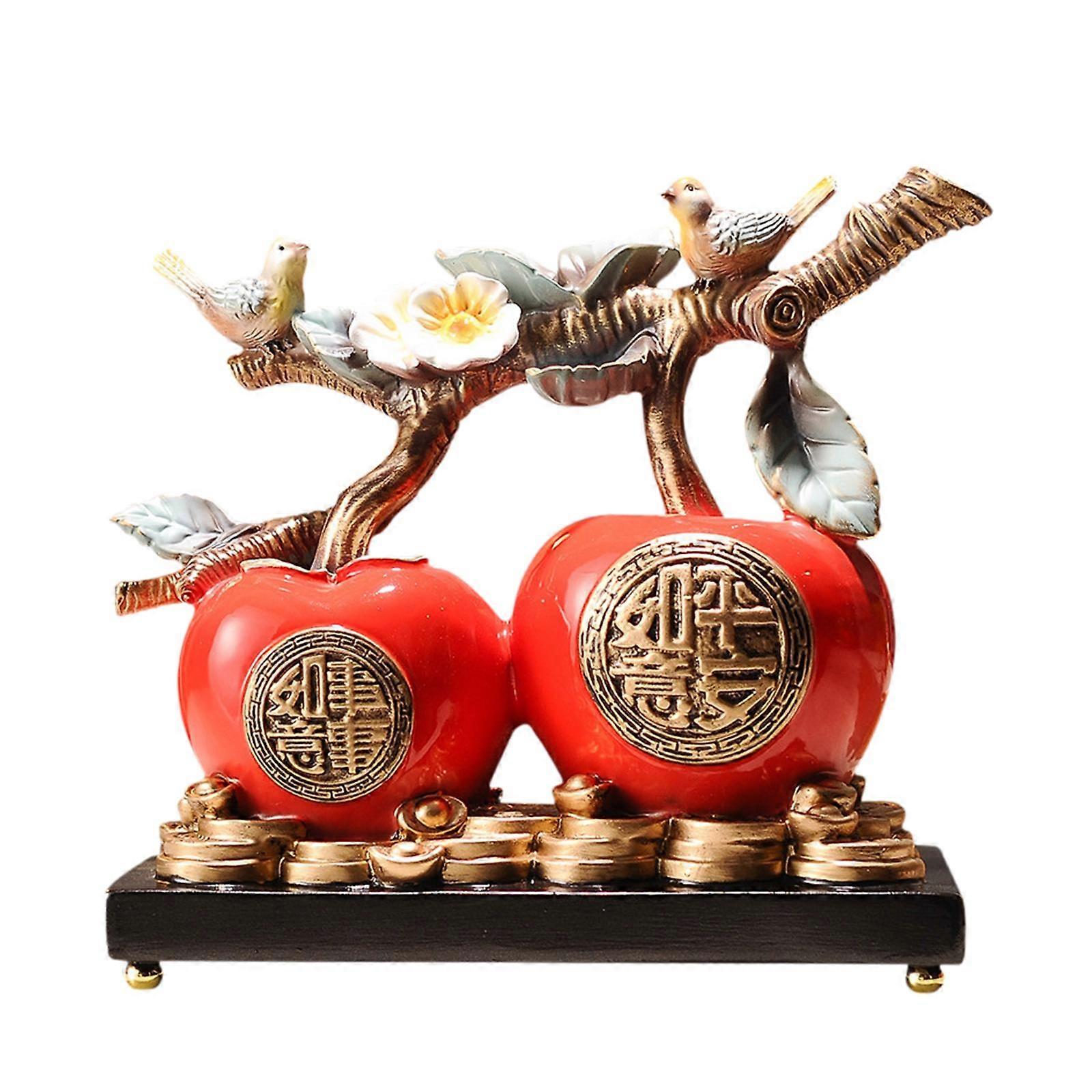 Persimmon Staty Harts Figurine Tabletop Ornament för Skrivbordet Kontor Sovrum
