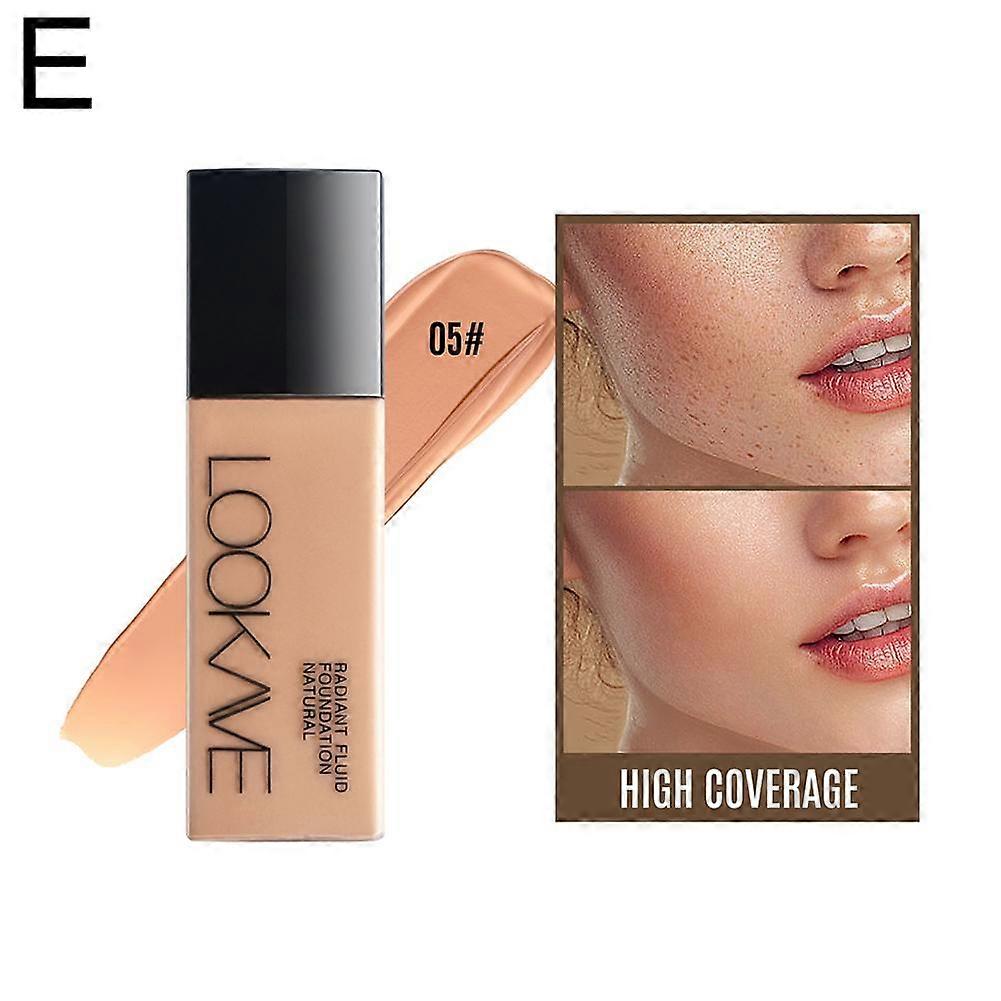 05(E)$LOOKAVE natural matte foundation long-lasting full coverage matte moisturizing even coverage concealer makeup liquid foundation cosmetics
