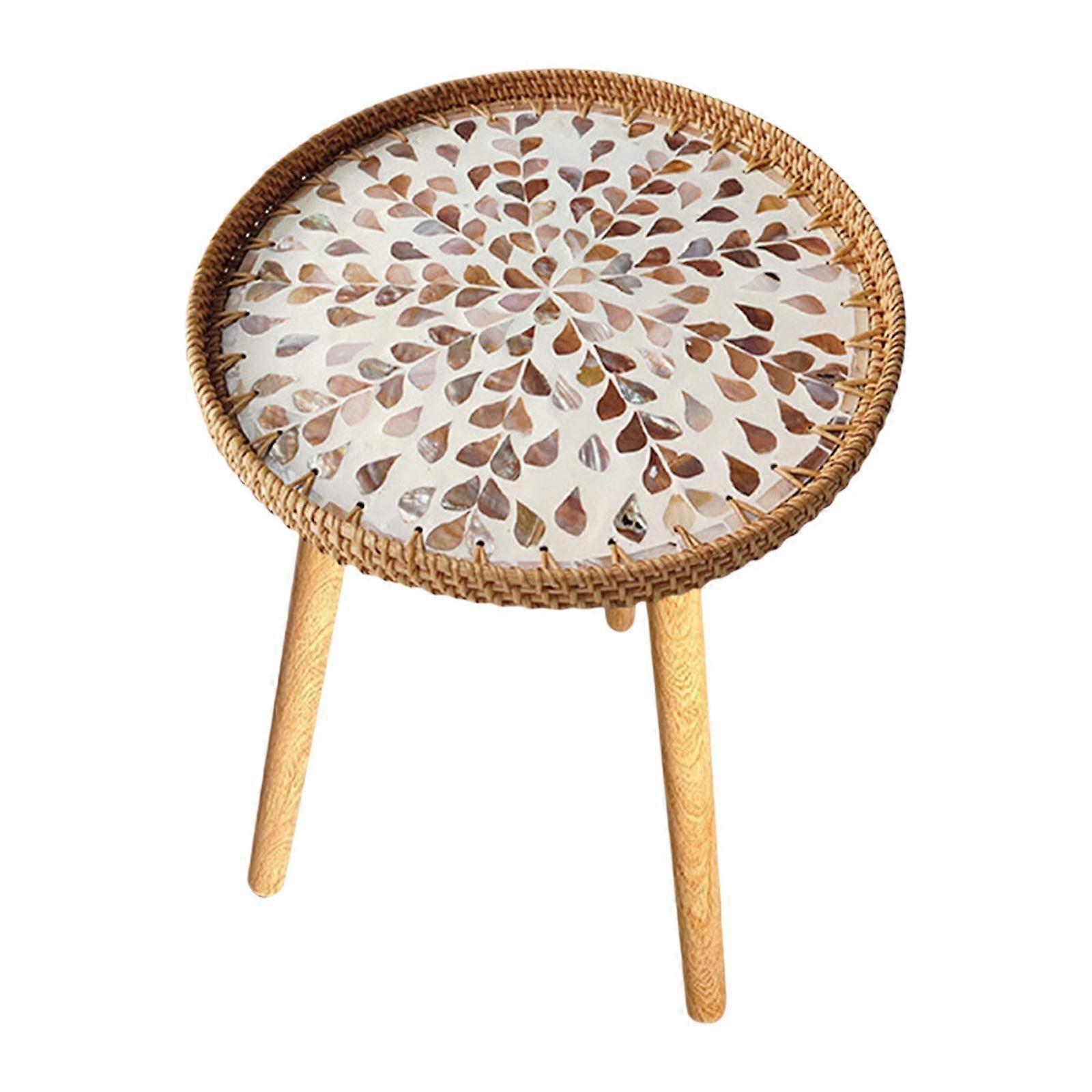 Side Table End Table Bedside Table Accent Table for Garden Farmhouse Bedroom Gold Willow 40cm