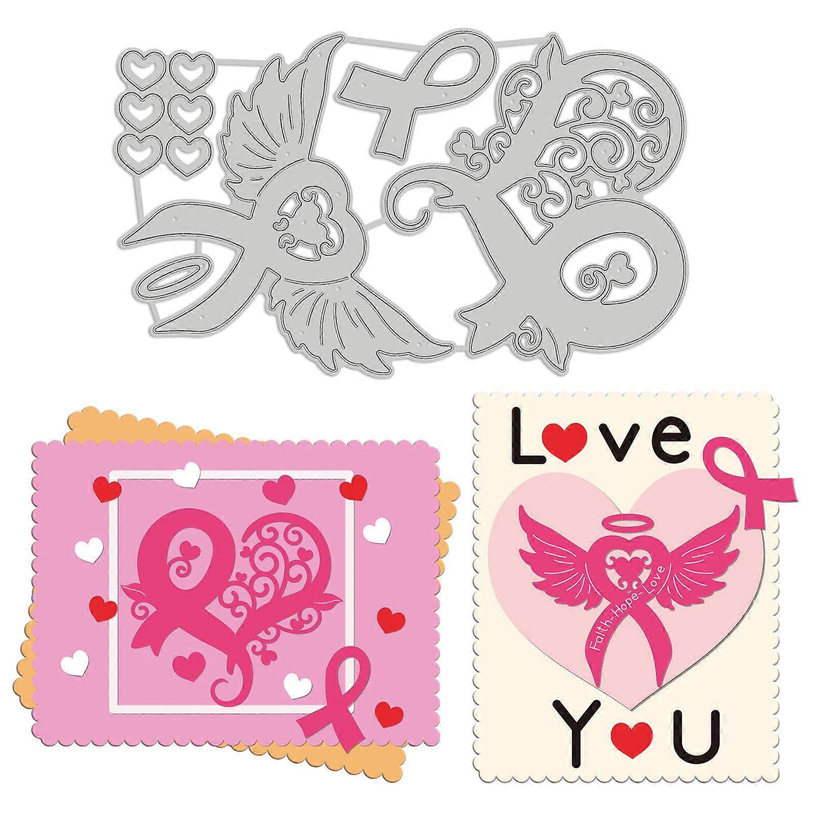 1Set Breast Cancer Theme Pattern Decoration Template Reusable carbon steel Stencil
