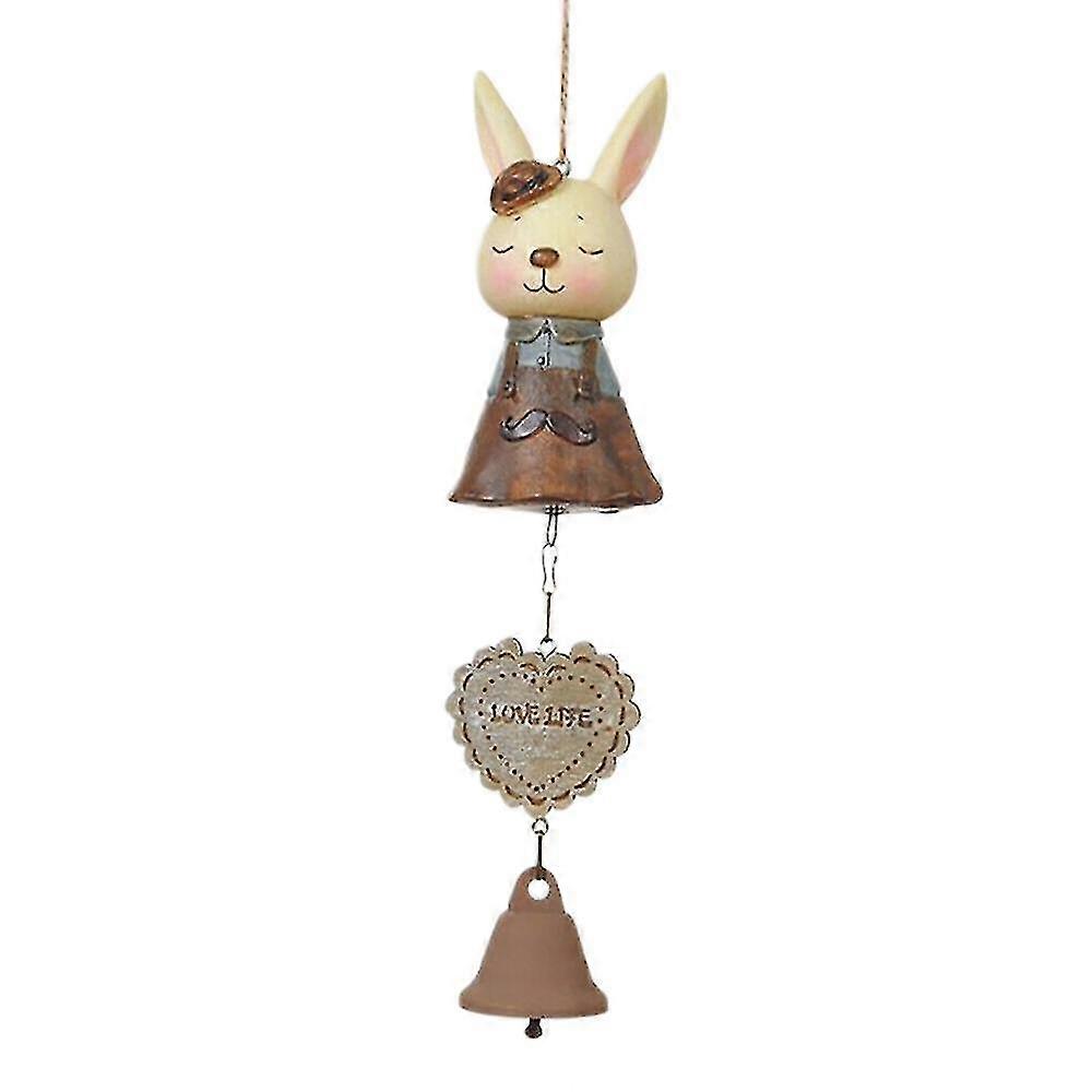 easter bunny wind chimes rabbit resin crafts ornaments wind chimes(b)