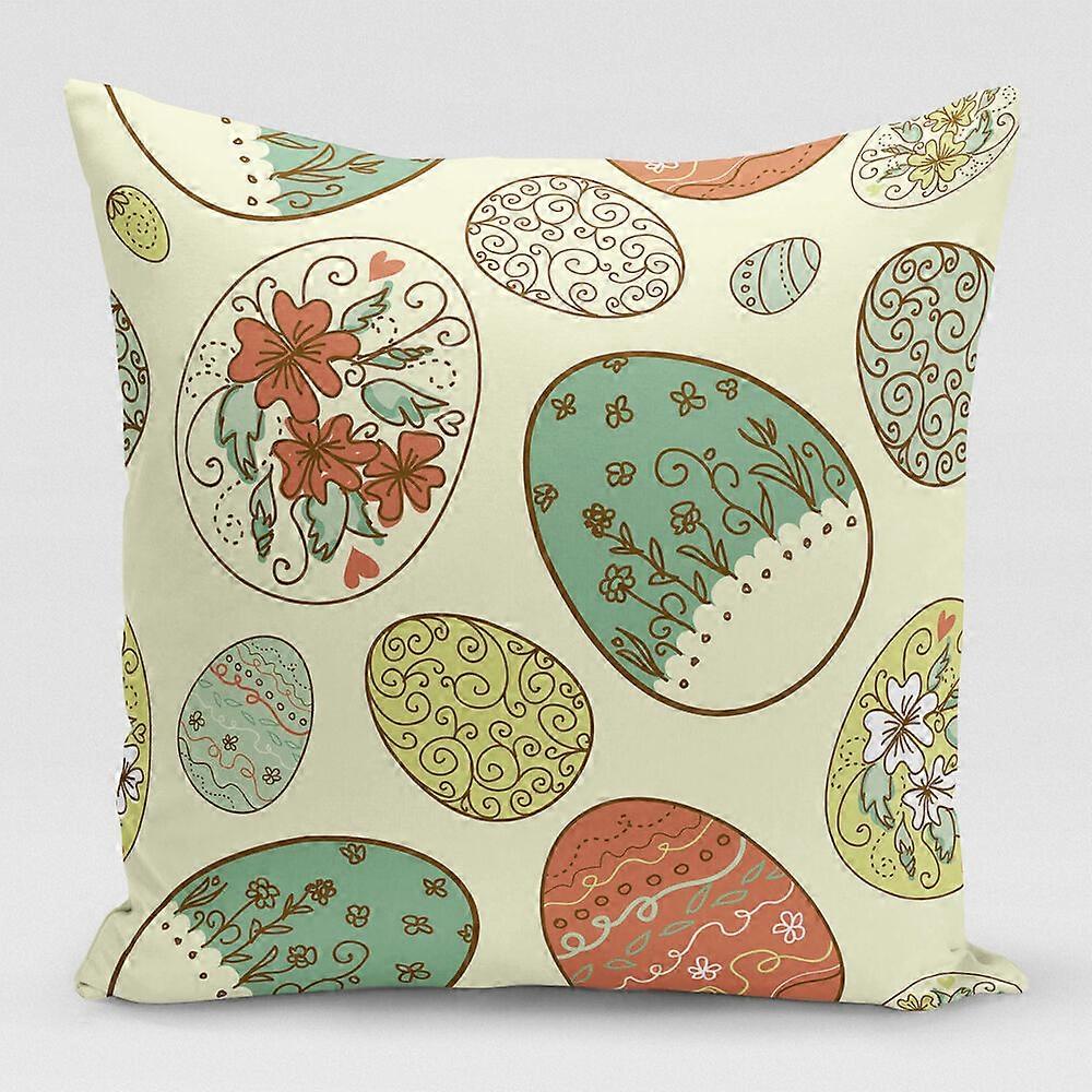 イースターエッグスロー枕ケース伝統装飾ソファコットンクッションカバーデザイン1283jpjcjh