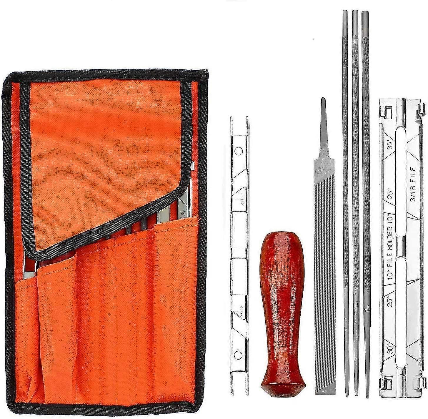 Chain Sharpener Chainsaw Sharpener Kit For Chainsaw With File, Wooden Handle