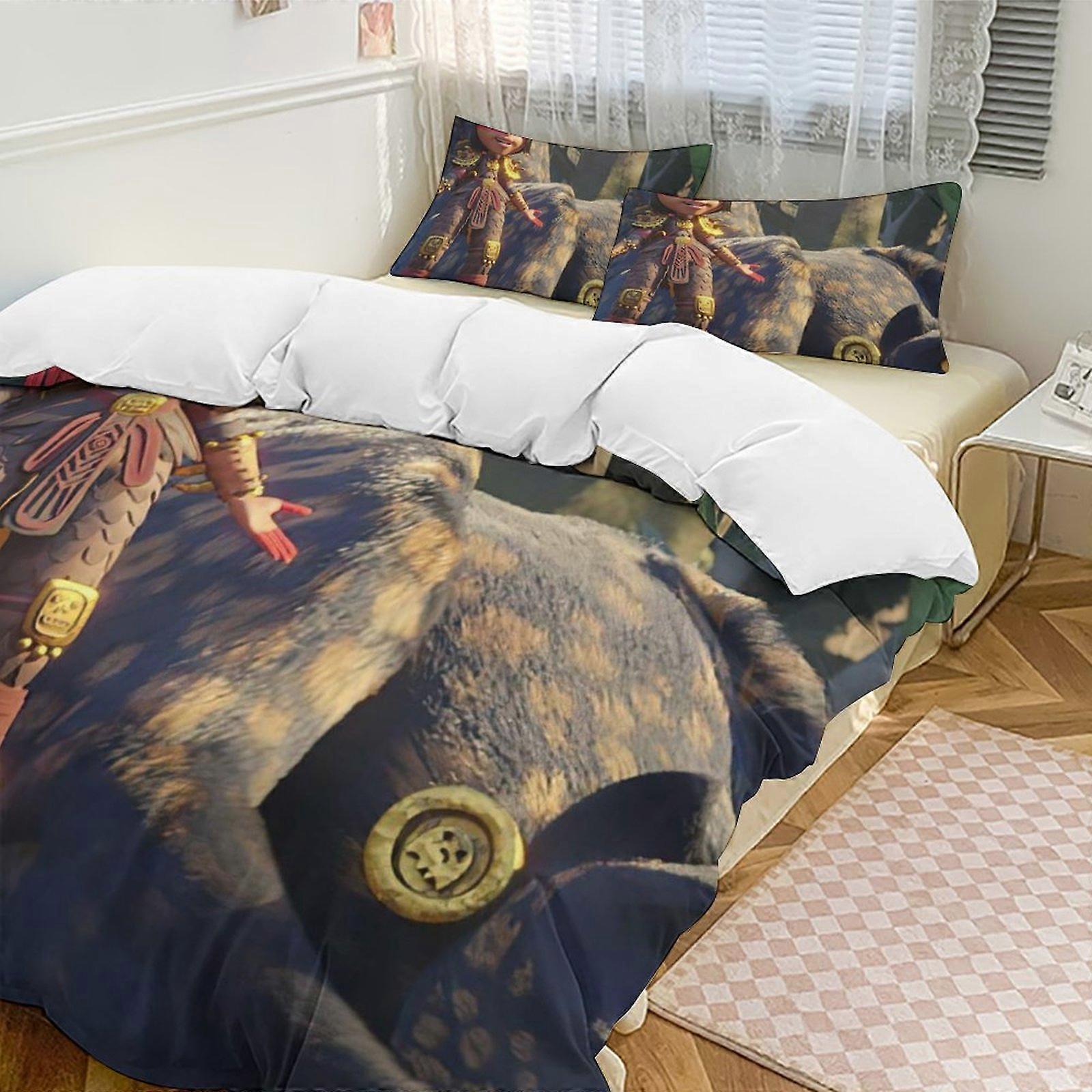v669 Maya e i treMaya Tre guerrieri 3 pezzi Set di letti gemelli in microfibra resistente allo sbiadimento io669