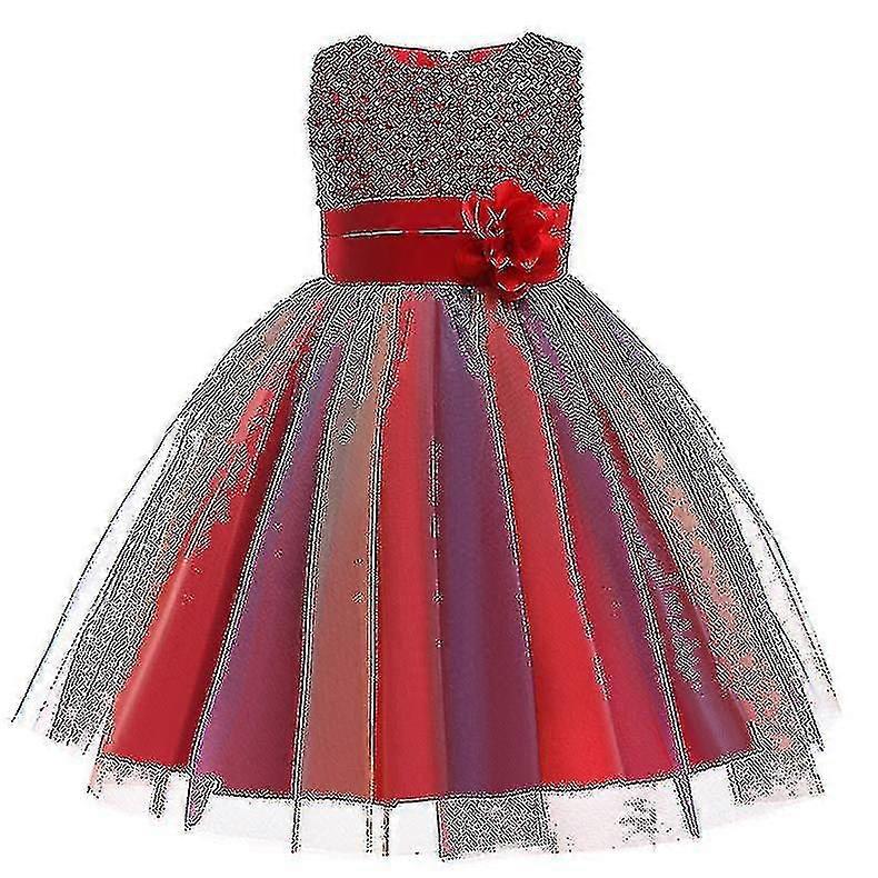 Girls Sequin Rainbow Tutu Pageant Gown