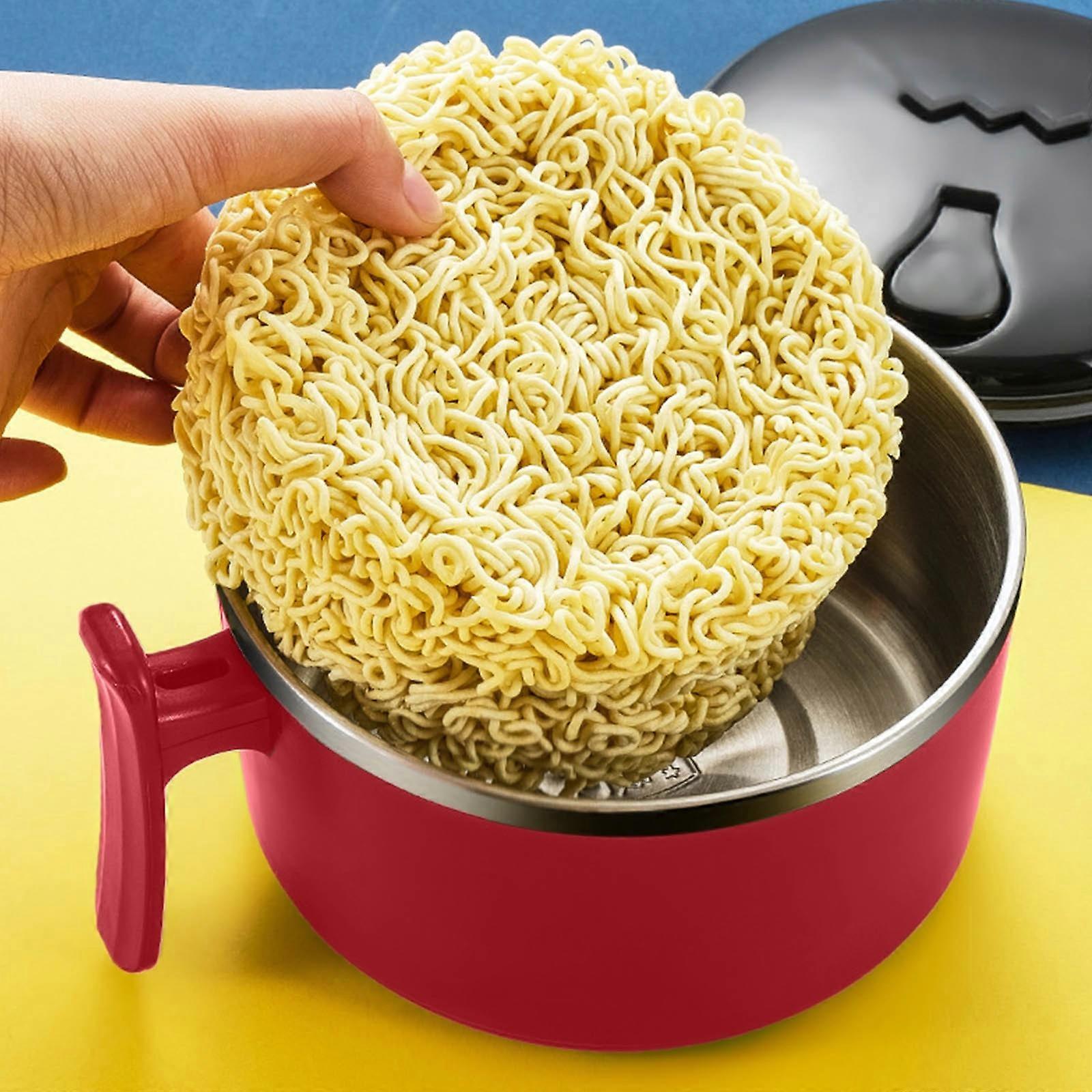 Cuiseur Ramen En Acier Inoxydable - Bol Filtrable Avec Couvercle - Pour Nouilles, Salades, Repas